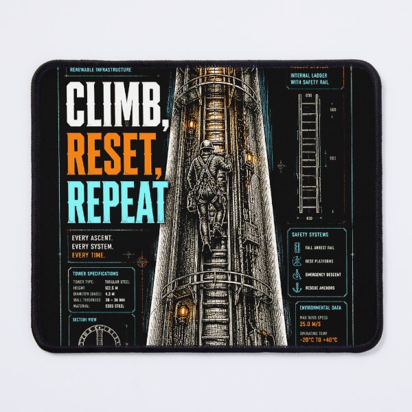 Item preview, Climb Reset Repeat Internal Tower Ladder Windtech designed and sold by RoyalOrderGallery.