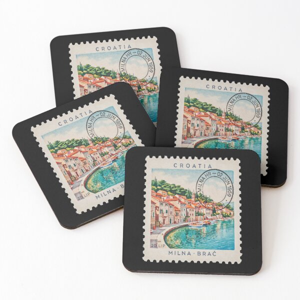Item preview, Milna Croatia Brač Marina Baroque Stamp Sticker designed and sold by stickercuffs.