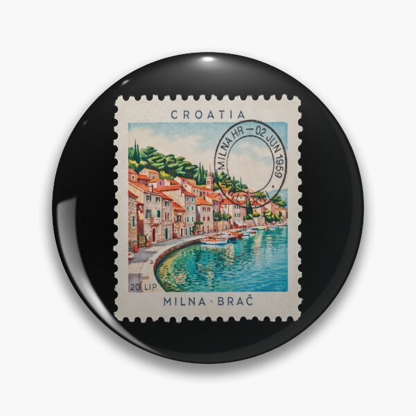 Item preview, Milna Croatia Brač Marina Baroque Stamp Sticker designed and sold by stickercuffs.