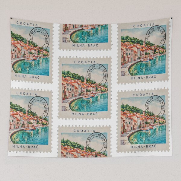 Item preview, Milna Croatia Brač Marina Baroque Stamp Sticker designed and sold by stickercuffs.