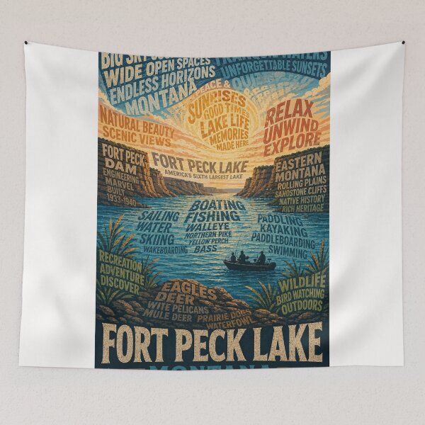 Item preview, Fort Peck Lake Montana Missouri River Recreation Area designed and sold by Places On Earth.