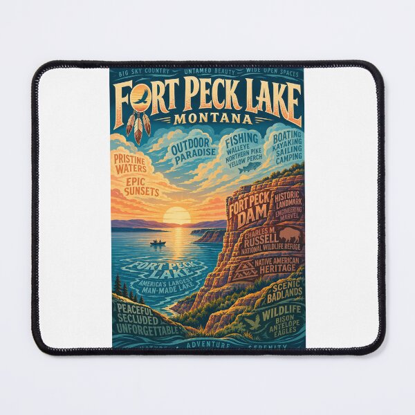 Item preview, Fort Peck Lake Montana Charles M Russell Wildlife Refuge designed and sold by Places On Earth.