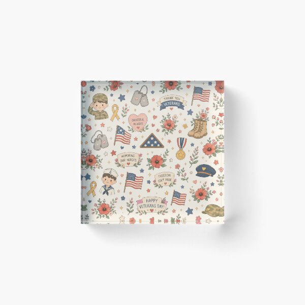 Item preview, A cute Veterans Day Pattern design designed and sold by ellinnur.