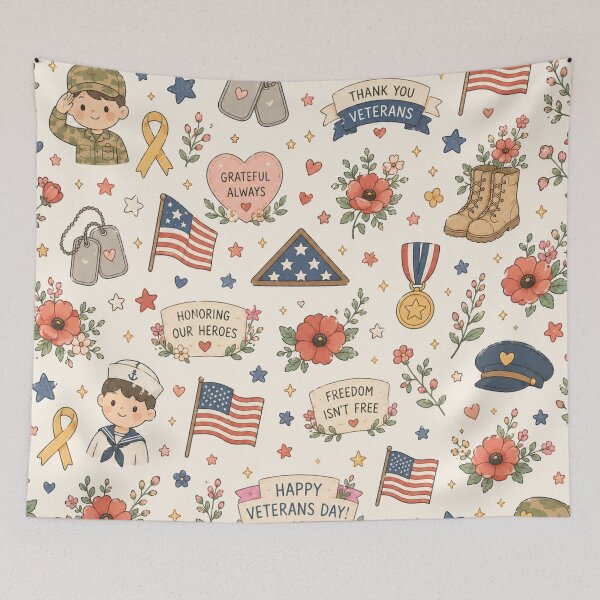 Item preview, A cute Veterans Day Pattern design designed and sold by ellinnur.