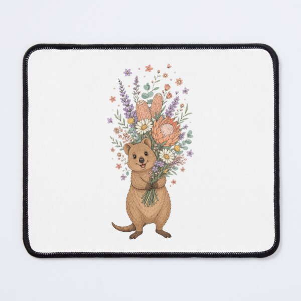 Item preview, Happy Quokka with Australian Floral Bouquet designed and sold by AntiqueImages.