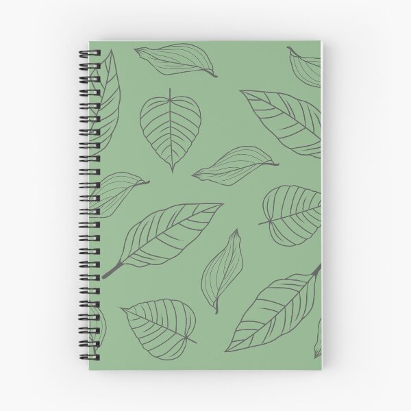 Item preview, Pastel Green and Dark Grey Leaf Pattern designed and sold by SolGalaxyDesign.