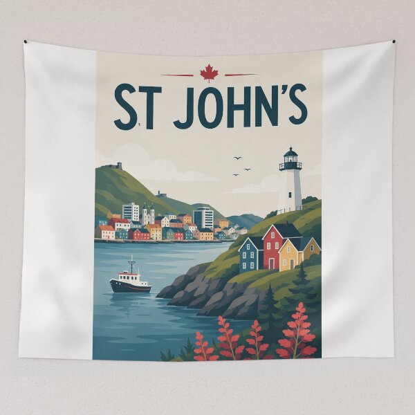 Item preview, St. John's Newfoundland Harbour, Cabot Tower and Cape Spear Lighthouse Canada designed and sold by Places On Earth.