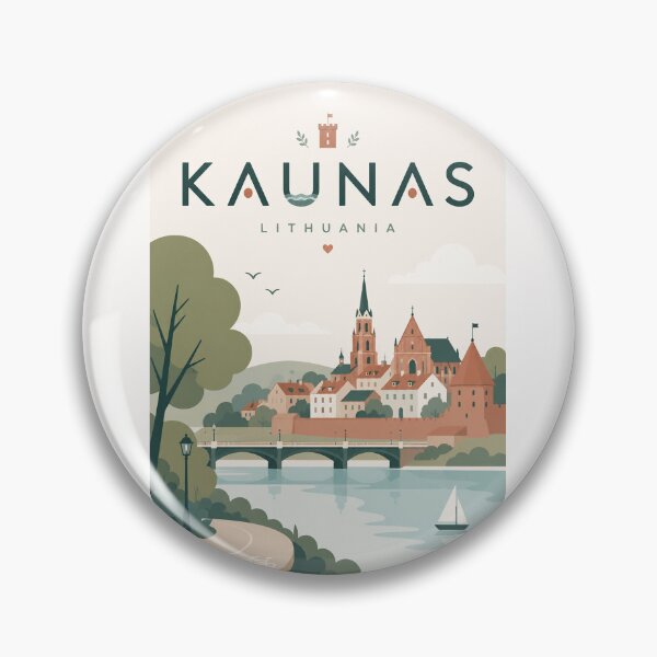 Item preview, Kaunas Lithuania Old Town, Nemunas River and Kaunas Castle designed and sold by Places On Earth.