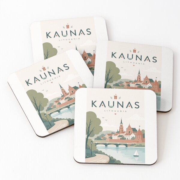 Item preview, Kaunas Lithuania Old Town, Nemunas River and Kaunas Castle designed and sold by Places On Earth.