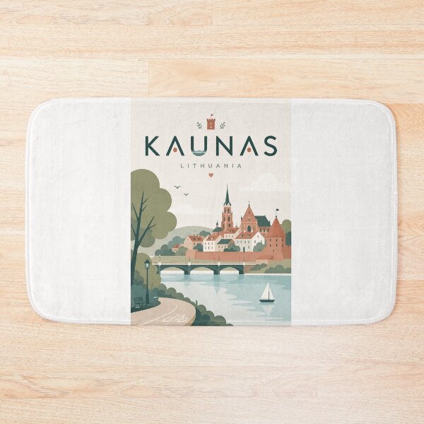 Item preview, Kaunas Lithuania Old Town, Nemunas River and Kaunas Castle designed and sold by Places On Earth.