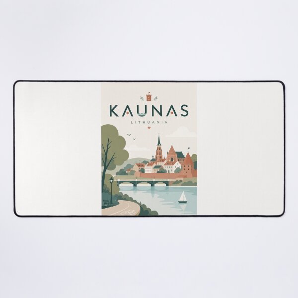 Item preview, Kaunas Lithuania Old Town, Nemunas River and Kaunas Castle designed and sold by Places On Earth.