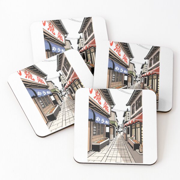 Item preview, Art - Stylized Japanese Street Scene, Striking Urban Manga Illustration designed and sold by Reverso-Design.