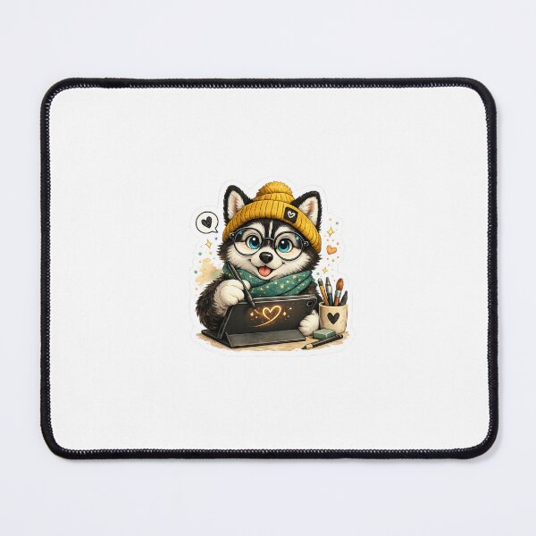 Item preview, Cute Husky Digital Artist Sticker designed and sold by AuudiVasustudio.