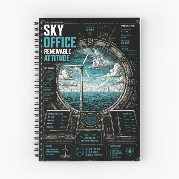 Item preview, Offshore Sky Office Renewable Attitude Wind Turbine Technician designed and sold by RoyalOrderGallery.