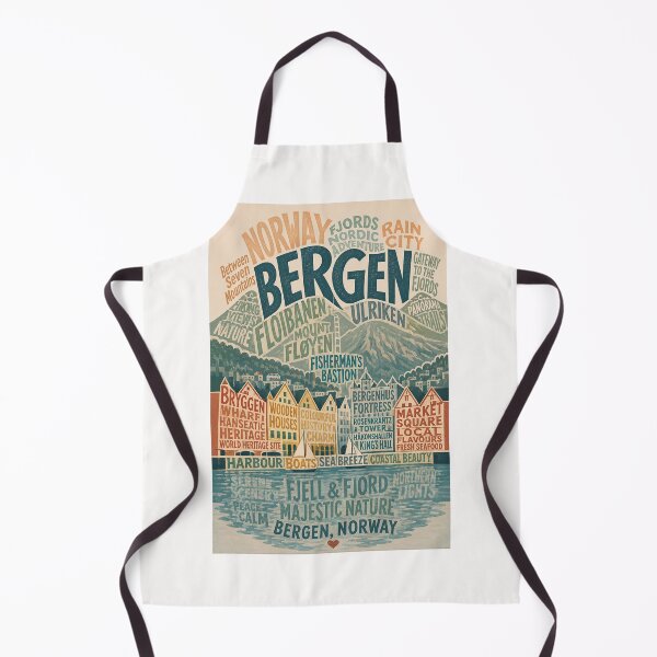 Item preview, Bergen Norway Bryggen Wharf, Floyen and Ulriken Fjords designed and sold by Places On Earth.