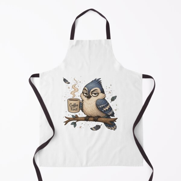 Item preview, Coffee First Bird – Funny Morning Mood Cartoon T‑Shirt Design designed and sold by EdgeSphere.