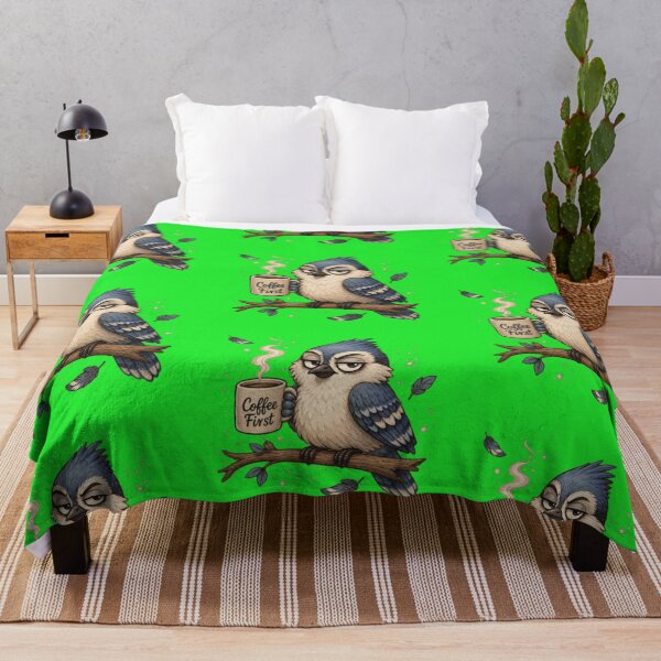 Item preview, Coffee First Bird – Funny Morning Mood Cartoon T‑Shirt Design designed and sold by EdgeSphere.