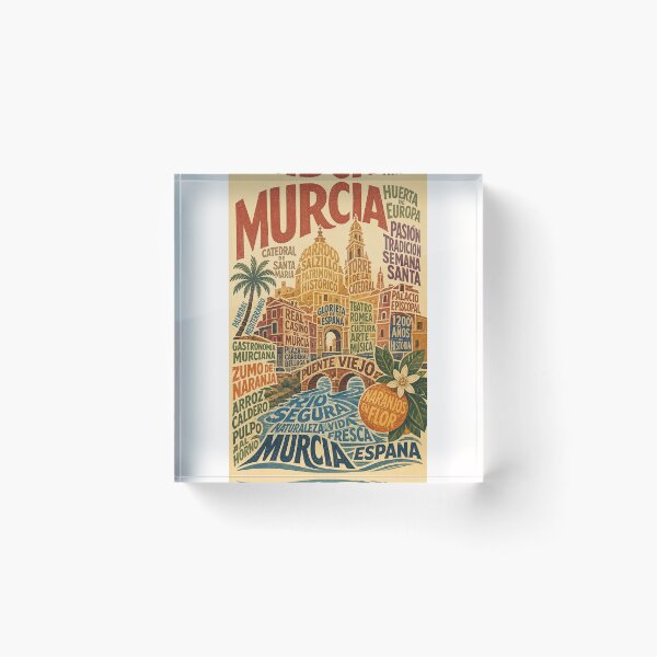 Item preview, Murcia Spain Cathedral, Segura River and Plaza Cardenal Belluga designed and sold by Places On Earth.