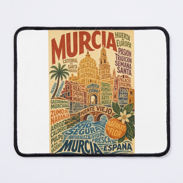 Item preview, Murcia Spain Cathedral, Segura River and Plaza Cardenal Belluga designed and sold by Places On Earth.