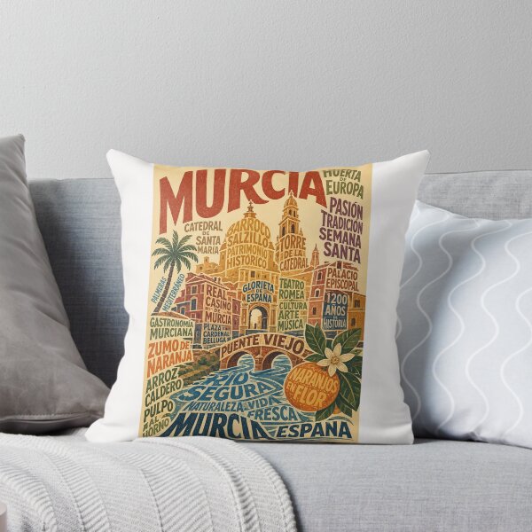 Item preview, Murcia Spain Cathedral, Segura River and Plaza Cardenal Belluga designed and sold by Places On Earth.