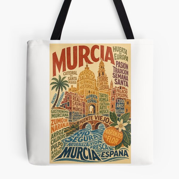 Item preview, Murcia Spain Cathedral, Segura River and Plaza Cardenal Belluga designed and sold by Places On Earth.