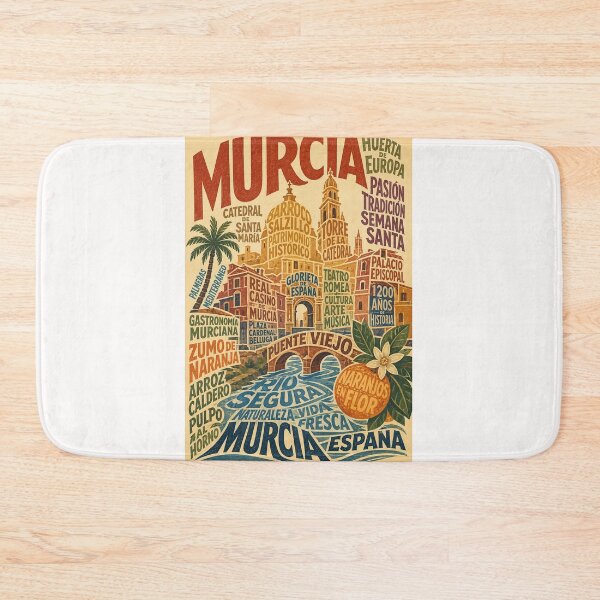 Item preview, Murcia Spain Cathedral, Segura River and Plaza Cardenal Belluga designed and sold by Places On Earth.