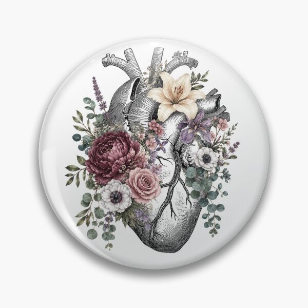 Item preview, Anatomical Heart With Floral Bouquet designed and sold by kelvinmunene13.