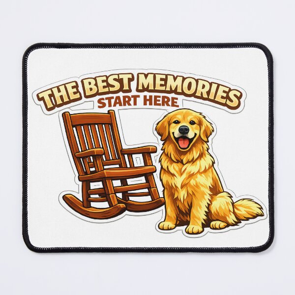 Item preview, The Best Memories Start Here – Golden Retriever & Rocking Chair Design, Cozy Dog Lover Shirt designed and sold by Sahil Randhawa.
