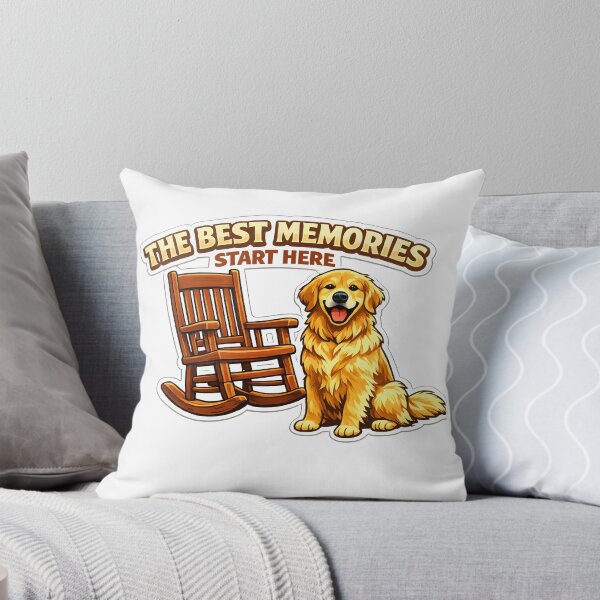 Item preview, The Best Memories Start Here – Golden Retriever & Rocking Chair Design, Cozy Dog Lover Shirt designed and sold by Sahil Randhawa.