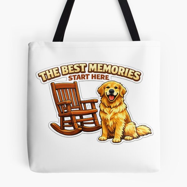 Item preview, The Best Memories Start Here – Golden Retriever & Rocking Chair Design, Cozy Dog Lover Shirt designed and sold by Sahil Randhawa.