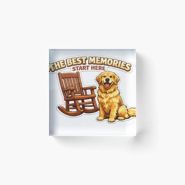 Item preview, The Best Memories Start Here – Golden Retriever & Rocking Chair Design, Cozy Dog Lover Shirt designed and sold by Sahil Randhawa.