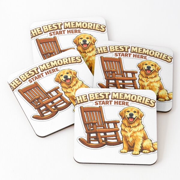 Item preview, The Best Memories Start Here – Golden Retriever & Rocking Chair Design, Cozy Dog Lover Shirt designed and sold by Sahil Randhawa.