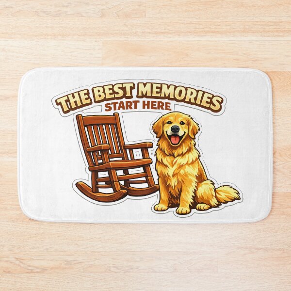 Item preview, The Best Memories Start Here – Golden Retriever & Rocking Chair Design, Cozy Dog Lover Shirt designed and sold by Sahil Randhawa.