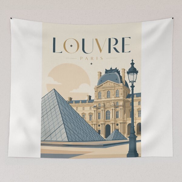Item preview, Louvre Museum Paris, Glass Pyramid and Historic Palace France designed and sold by Places On Earth.