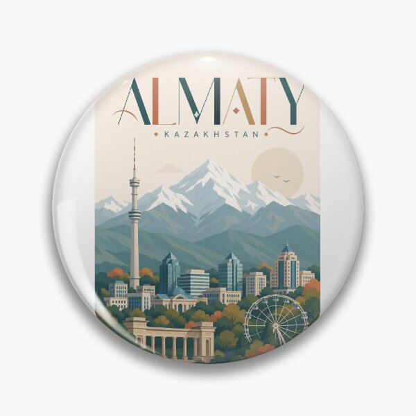 Item preview, Almaty Kazakhstan Skyline with Tian Shan Mountains and Kok Tobe designed and sold by Places On Earth.
