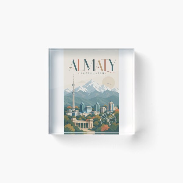 Item preview, Almaty Kazakhstan Skyline with Tian Shan Mountains and Kok Tobe designed and sold by Places On Earth.