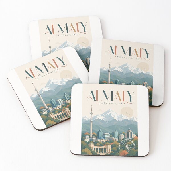 Item preview, Almaty Kazakhstan Skyline with Tian Shan Mountains and Kok Tobe designed and sold by Places On Earth.