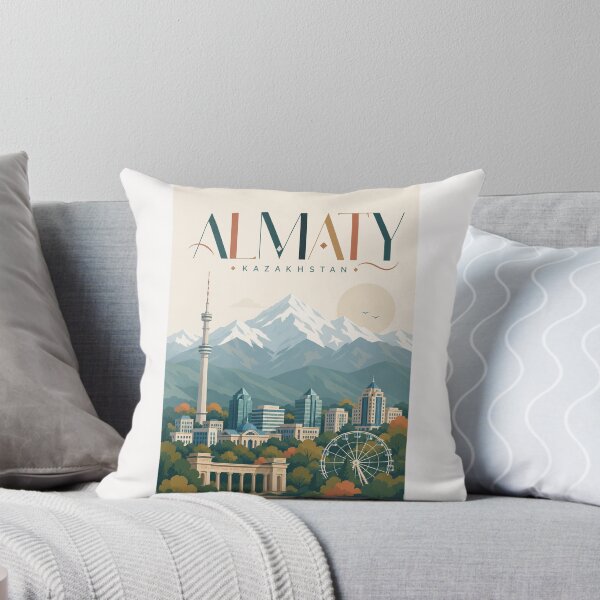 Item preview, Almaty Kazakhstan Skyline with Tian Shan Mountains and Kok Tobe designed and sold by Places On Earth.