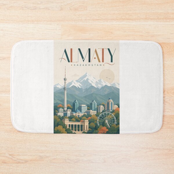 Item preview, Almaty Kazakhstan Skyline with Tian Shan Mountains and Kok Tobe designed and sold by Places On Earth.