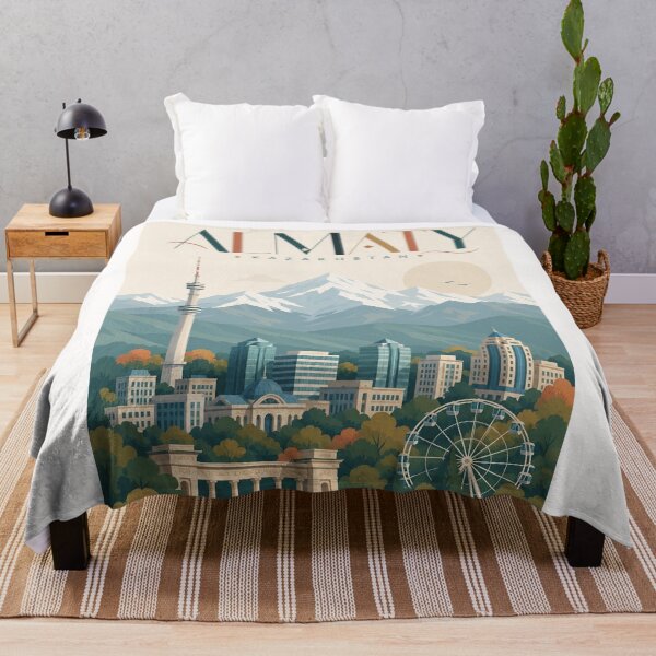 Item preview, Almaty Kazakhstan Skyline with Tian Shan Mountains and Kok Tobe designed and sold by Places On Earth.