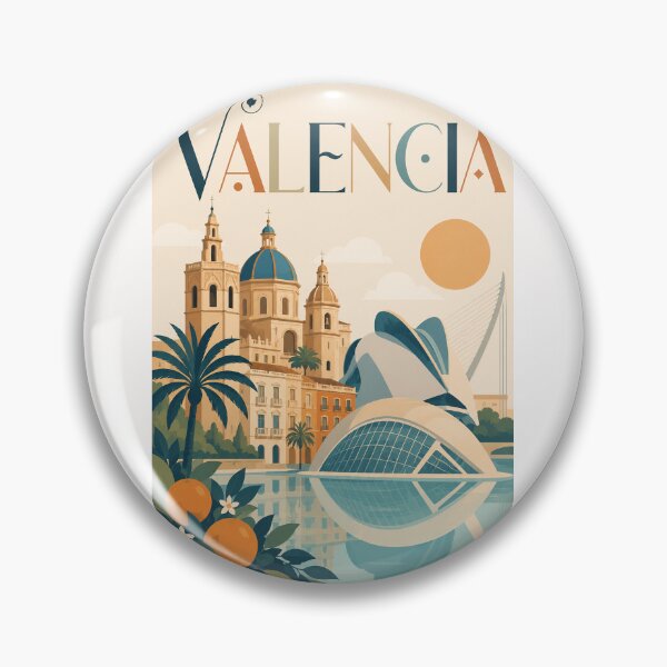 Item preview, Valencia Spain City of Arts and Sciences with Valencia Cathedral designed and sold by Places On Earth.