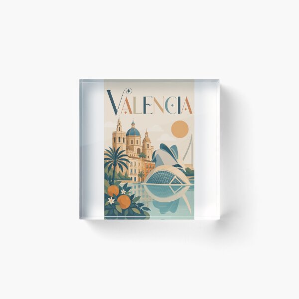 Item preview, Valencia Spain City of Arts and Sciences with Valencia Cathedral designed and sold by Places On Earth.