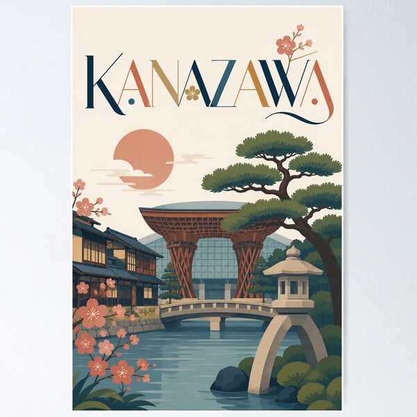Item preview, Kanazawa Japan Kenrokuen, Higashi Chaya and Tsuzumi Gate designed and sold by Places On Earth.