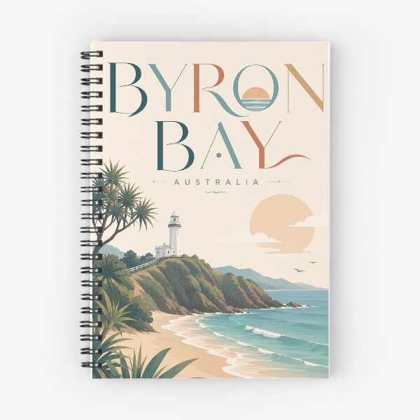 Item preview, Byron Bay Cape Byron Lighthouse and Main Beach Australia designed and sold by Places On Earth.
