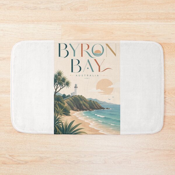 Item preview, Byron Bay Cape Byron Lighthouse and Main Beach Australia designed and sold by Places On Earth.