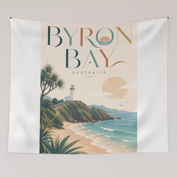 Item preview, Byron Bay Cape Byron Lighthouse and Main Beach Australia designed and sold by Places On Earth.
