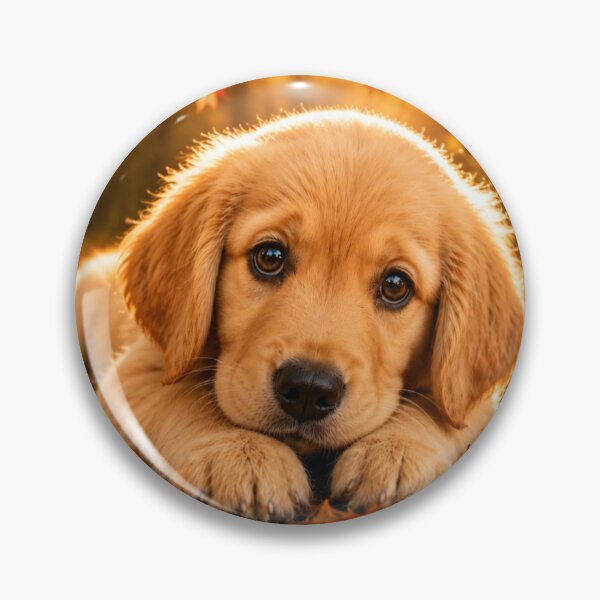 Item preview, Golden Retriever Puppy Resting Among Autumn Leaves designed and sold by Wild Bloom Paws.