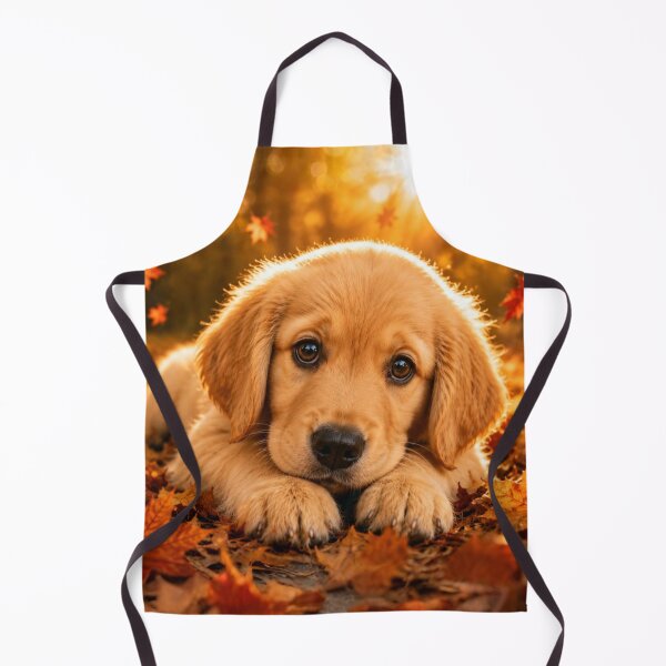 Item preview, Golden Retriever Puppy Resting Among Autumn Leaves designed and sold by Wild Bloom Paws.