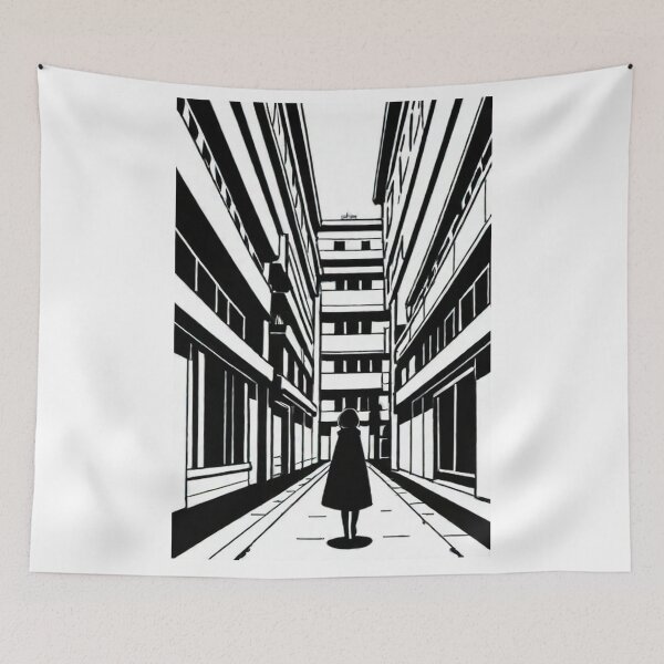 Item preview, Art - Stylized Street Inspired by Japan, Contemplative Manga Vibe designed and sold by Reverso-Design.