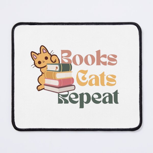 Item preview, Books Cats Repeat – Cute Cat Reading Book Illustration designed and sold by Sondosyazanart.